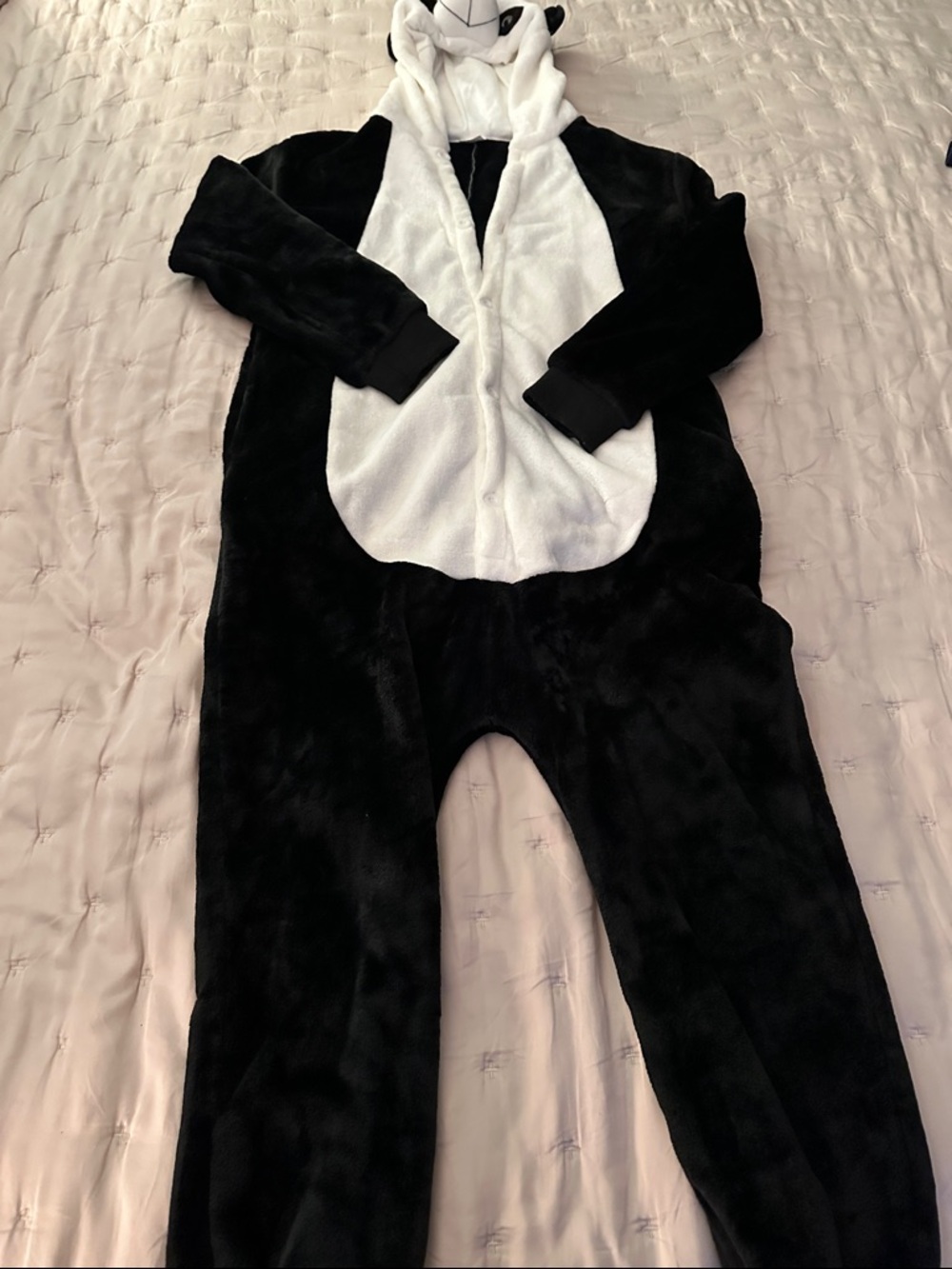 Kids Panda One-Piece Costume Hoodie - Black & White Plush 🐼